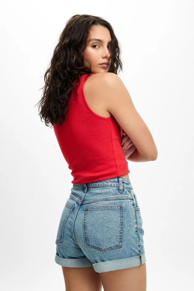 Cotton On Shorts High Rise Classic Stretch Denim Short Lake Blue 8211 Women Cotton On Shorts High Rise Classic Stretch Denim Short Lake Blue 8211 Women