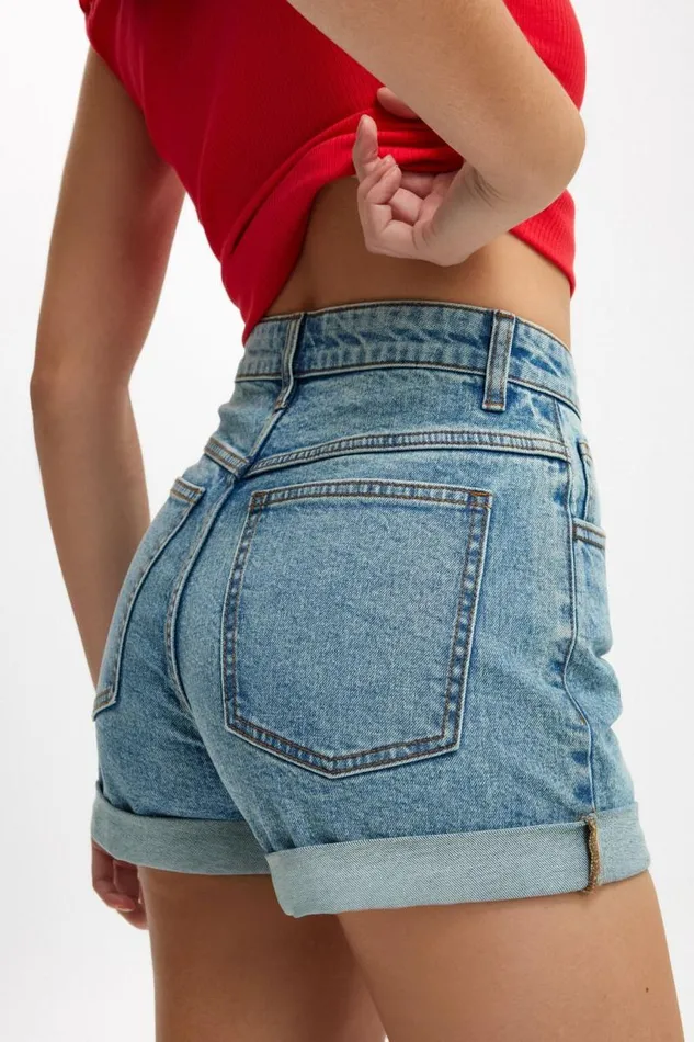 Cotton On Shorts High Rise Classic Stretch Denim Short Lake Blue 8211 Women Cotton On Shorts High Rise Classic Stretch Denim Short Lake Blue 8211 Women