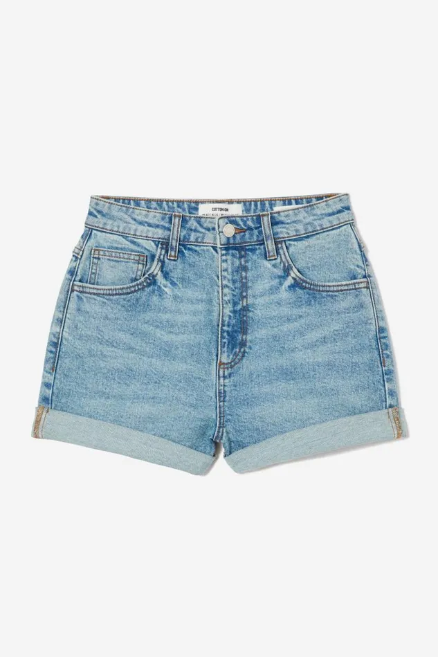 Cotton On Shorts High Rise Classic Stretch Denim Short Lake Blue 8211 Women Cotton On Shorts High Rise Classic Stretch Denim Short Lake Blue 8211 Women