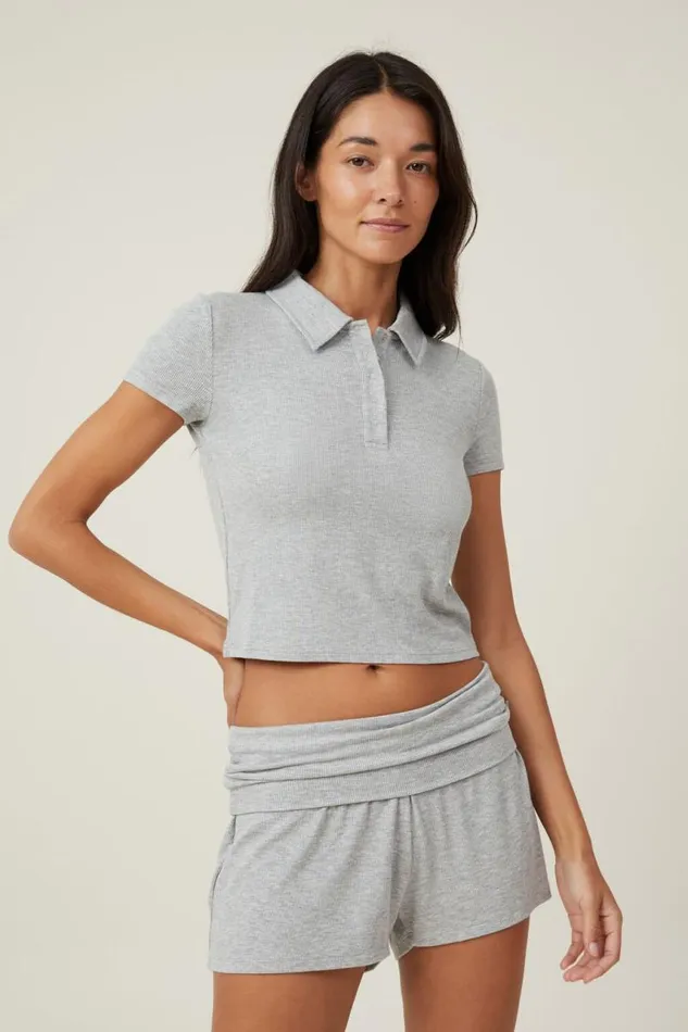 Cotton On Shorts Sleep Recovery Roll Waist Short Grey Marle 8211 Women Cotton On Shorts Sleep Recovery Roll Waist Short Grey Marle 8211 Women