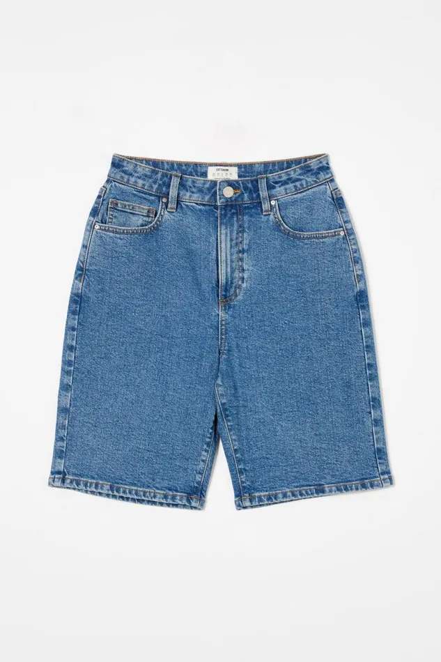 Cotton On Shorts Stretch Denim Bermuda Short Sea Blue 8211 Women