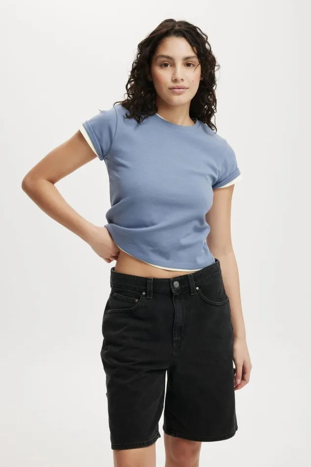 Cotton On Shorts Super Baggy Carpenter Denim Jort Graphite Black 8211 Women