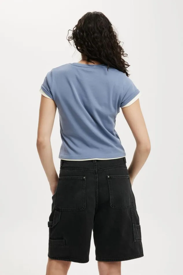 Cotton On Shorts Super Baggy Carpenter Denim Jort Graphite Black 8211 Women