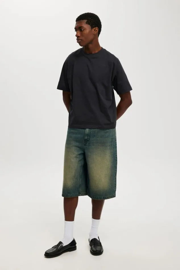 Cotton On Shorts Super Baggy Jort Y2k Washed Blue 8211 Men