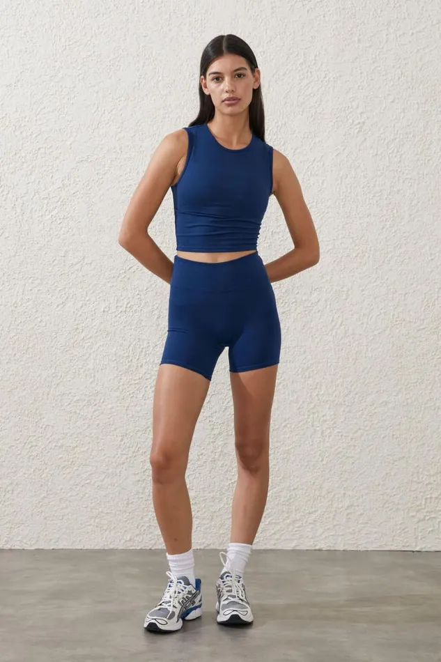 Cotton On Shorts Ultra Soft Twist Bike Short Navy Peony 8211 Women
