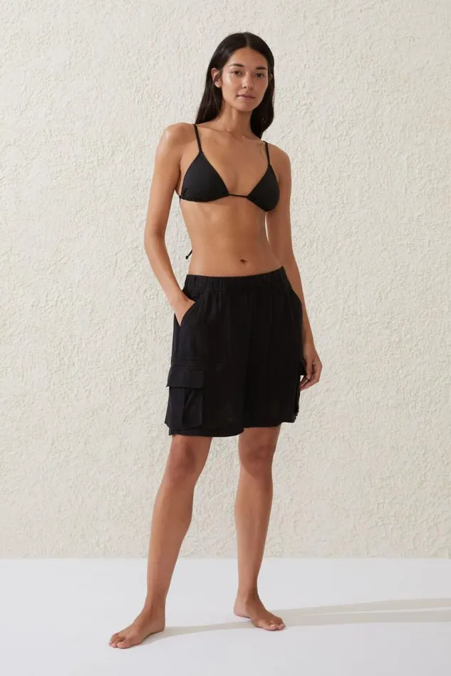 Cotton On Shorts Utility Longline Beach Short Black 8211 Women
