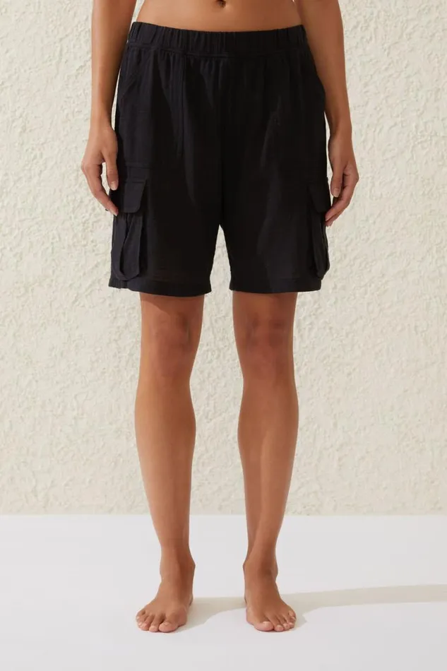 Cotton On Shorts Utility Longline Beach Short Black 8211 Women
