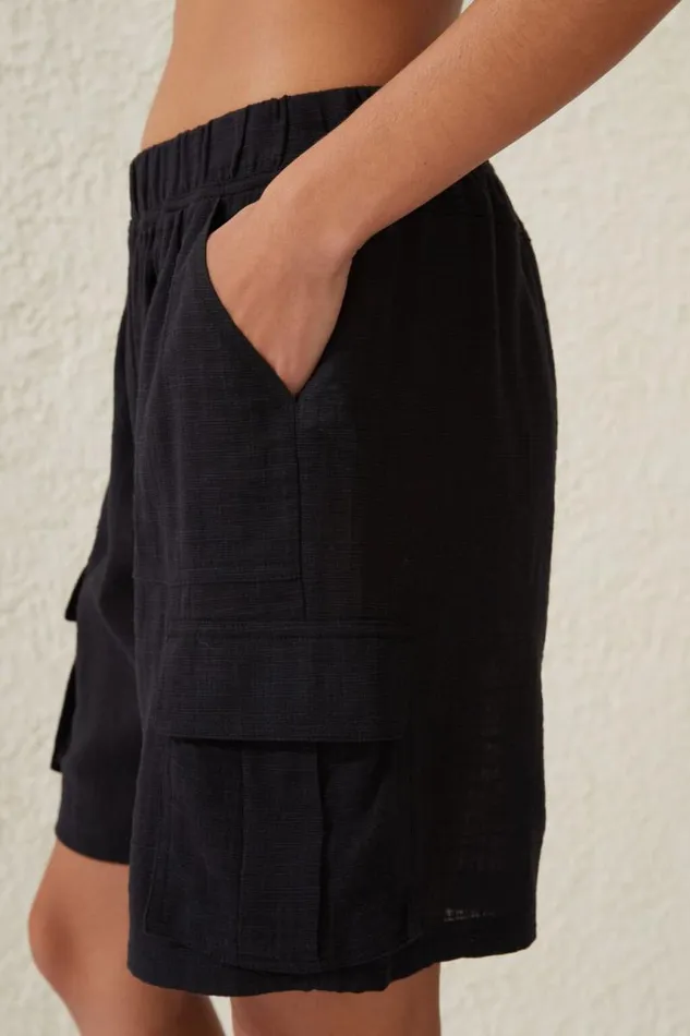 Cotton On Shorts Utility Longline Beach Short Black 8211 Women