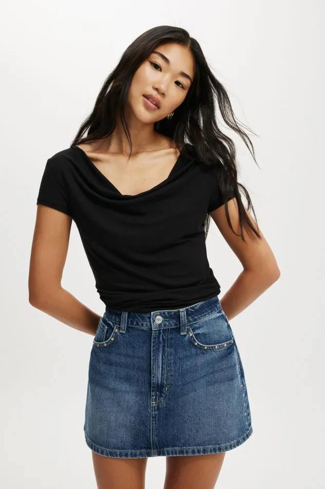 Cotton On Skirts Denim Mini Skirt Pure Bluestud 8211 Women