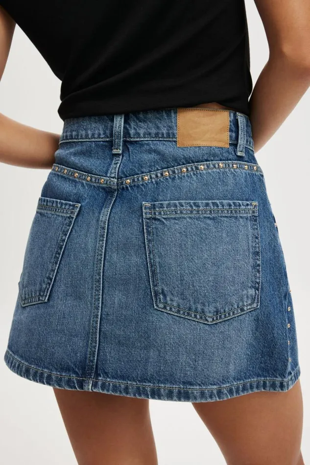 Cotton On Skirts Denim Mini Skirt Pure Bluestud 8211 Women Cotton On Skirts Denim Mini Skirt Pure Bluestud 8211 Women