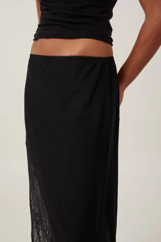 Cotton On Skirts Lace Panel Maxi Skirt Black 8211 Women