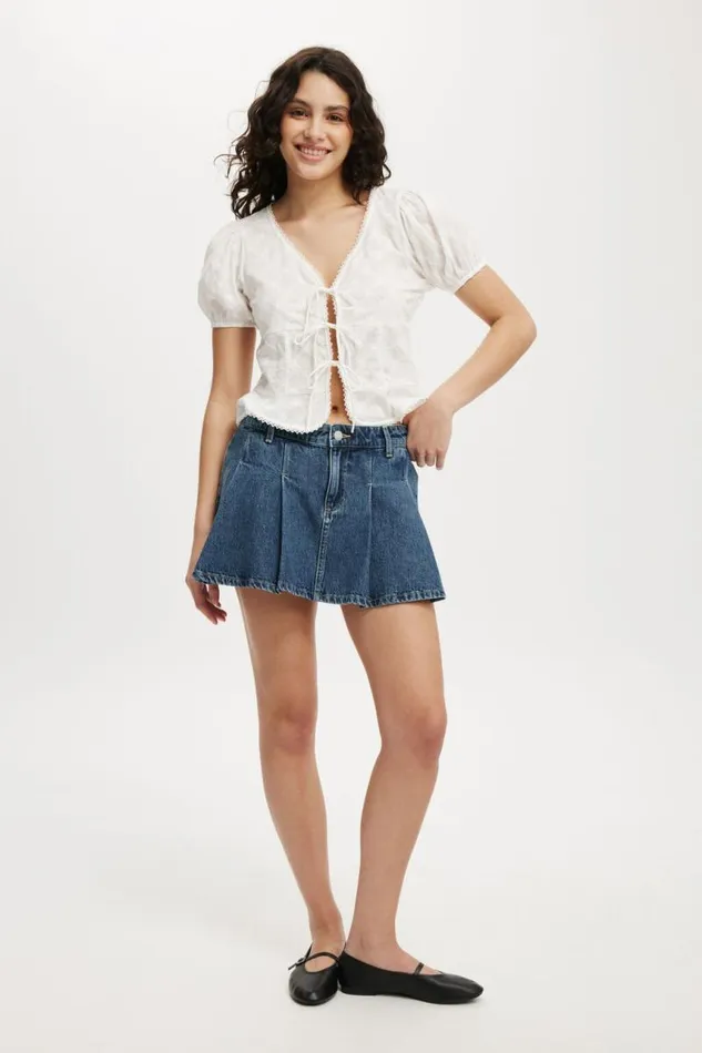Cotton On Skirts Pleated Denim Mini Skirt Blue Dusk 8211 Women Cotton On Skirts Pleated Denim Mini Skirt Blue Dusk 8211 Women