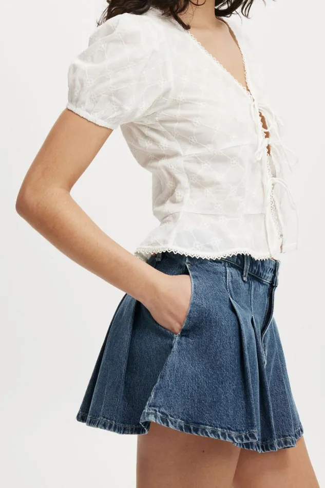 Cotton On Skirts Pleated Denim Mini Skirt Blue Dusk 8211 Women Cotton On Skirts Pleated Denim Mini Skirt Blue Dusk 8211 Women