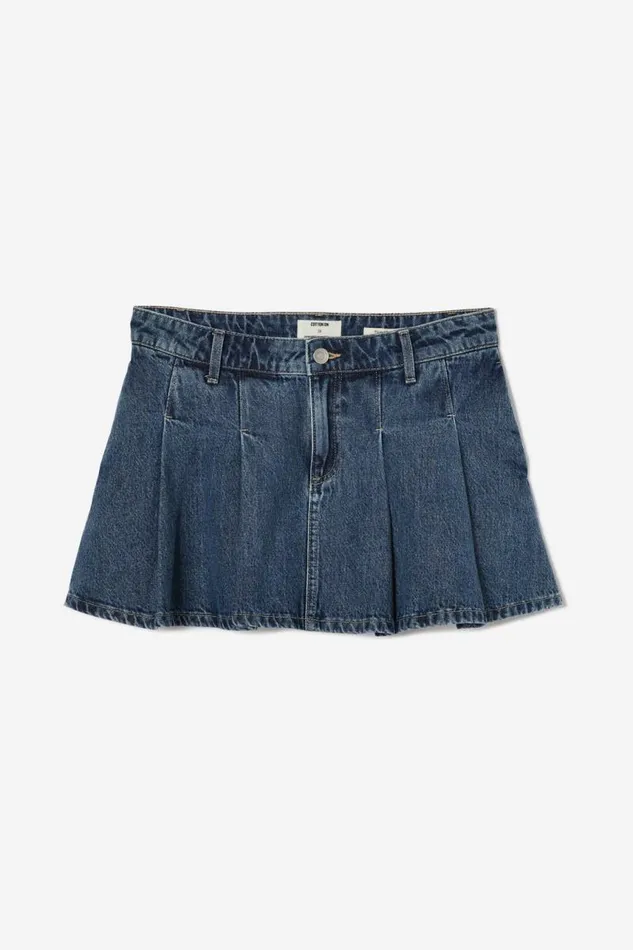 Cotton On Skirts Pleated Denim Mini Skirt Blue Dusk 8211 Women Cotton On Skirts Pleated Denim Mini Skirt Blue Dusk 8211 Women