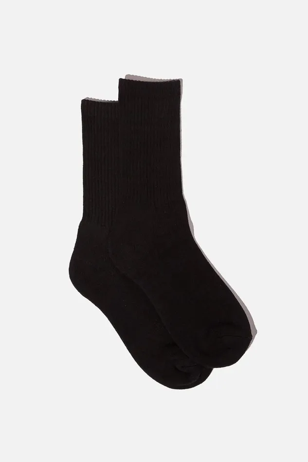 Cotton On Socks and Underwear Essential Sock Black Solid 8211 Men