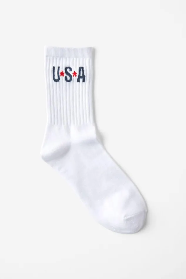 Cotton On Socks Retro Sporty Crew Sock Whiteusa Stars 8211 Women