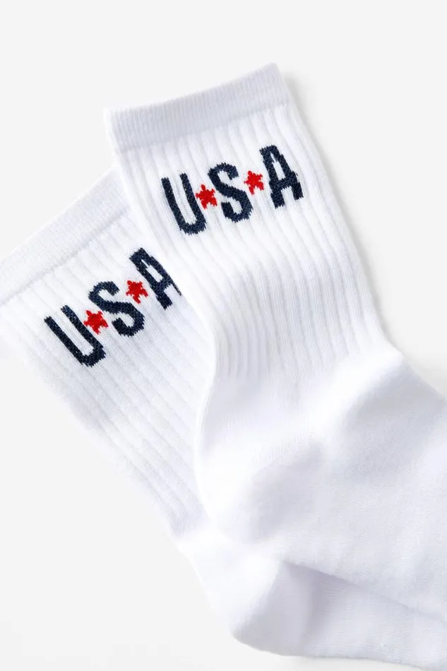 Cotton On Socks Retro Sporty Crew Sock Whiteusa Stars 8211 Women