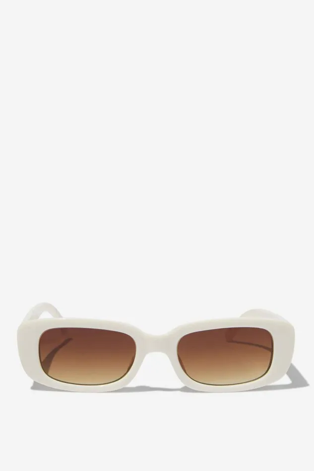 Cotton On Sunglasses Abby Rectangle Sunglasses Ivory 8211 Women