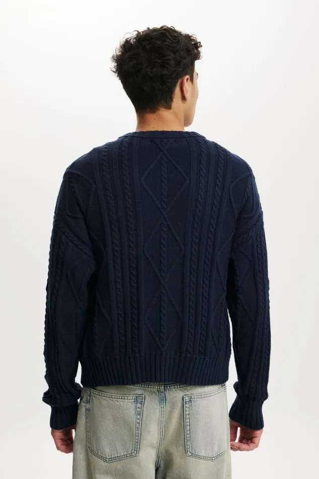 Cotton On Sweaters Cable Knit Crew Ink Cable 8211 Men Cotton On Sweaters Cable Knit Crew Ink Cable 8211 Men
