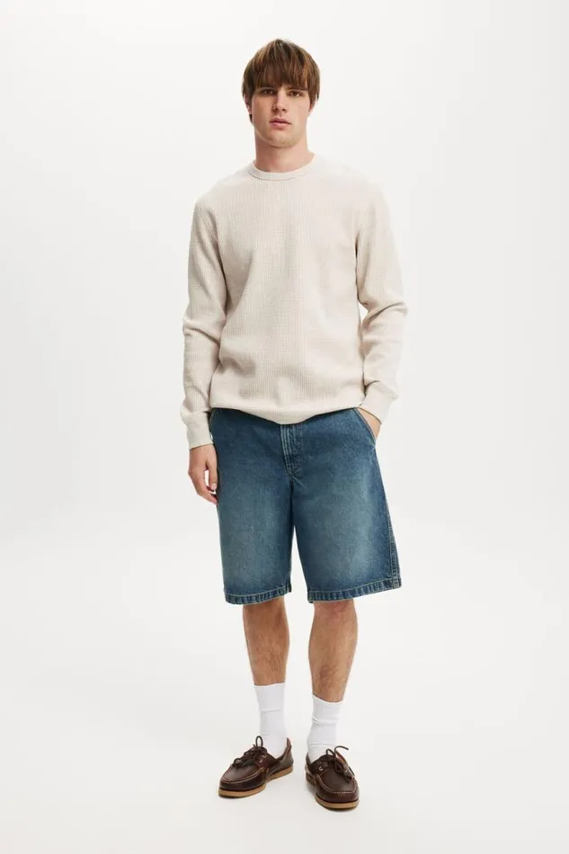 Cotton On Sweaters Chunky Waffle Long Sleeve Tshirt Oatmeal Marle 8211 Men Cotton On Sweaters Chunky Waffle Long Sleeve Tshirt Oatmeal Marle 8211 Men