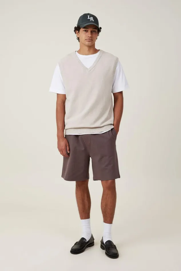 Cotton On Sweats and Hoodies Baggy Fleece Short Washed Chocolate 8211 Men