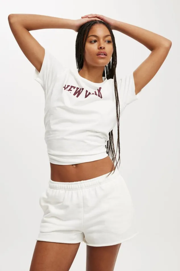 Cotton On SweatsandHoodies Classic Fleece Mini Short White 8211 Women
