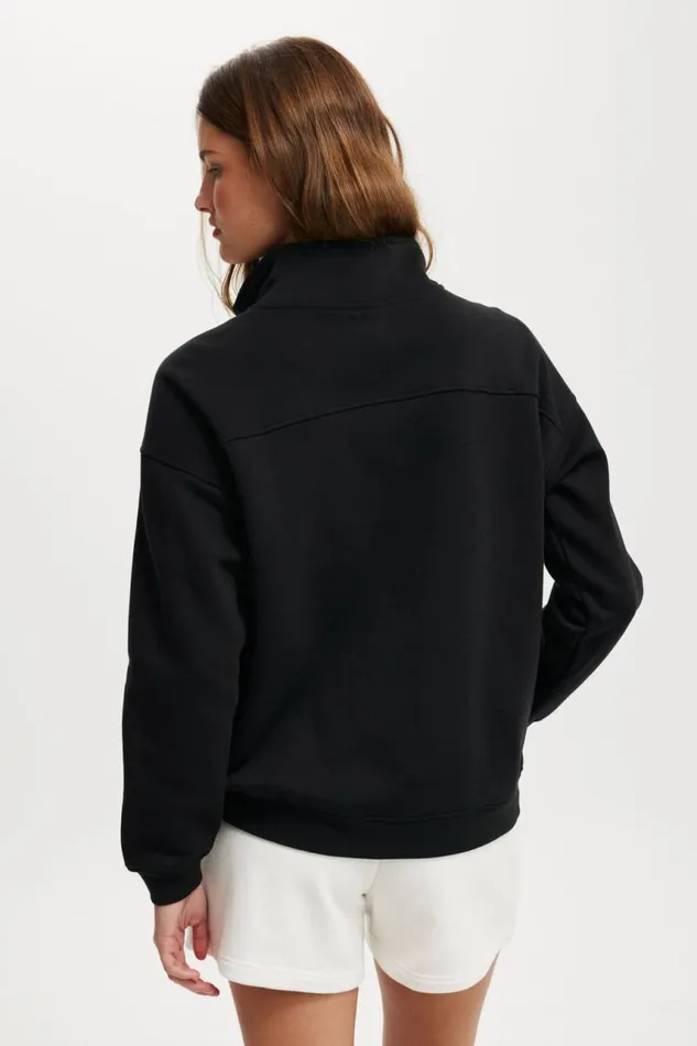 Cotton On SweatsandHoodies Classic Fleece Oversized Half Zip Sweatshirt Black 8211 Women Cotton On SweatsandHoodies Classic Fleece Oversized Half Zip Sweatshirt Black 8211 Women