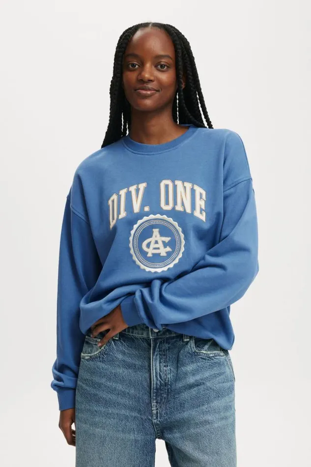 Cotton On SweatsandHoodies Classic Graphic Crew Sweatshirt Div Oneazure Blue 8211 Women Cotton On SweatsandHoodies Classic Graphic Crew Sweatshirt Div Oneazure Blue 8211 Women