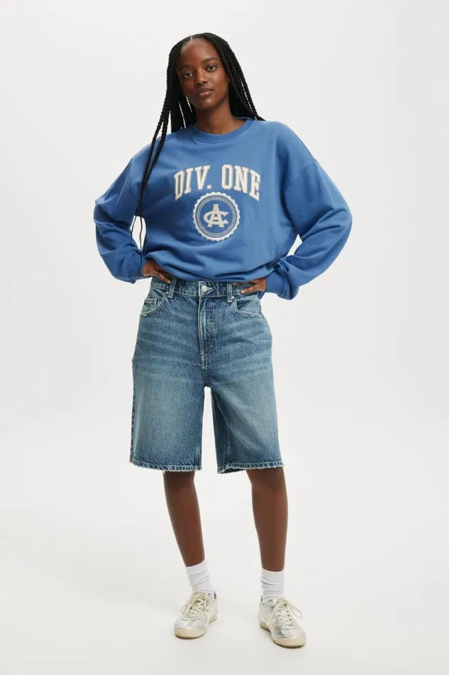 Cotton On SweatsandHoodies Classic Graphic Crew Sweatshirt Div Oneazure Blue 8211 Women Cotton On SweatsandHoodies Classic Graphic Crew Sweatshirt Div Oneazure Blue 8211 Women