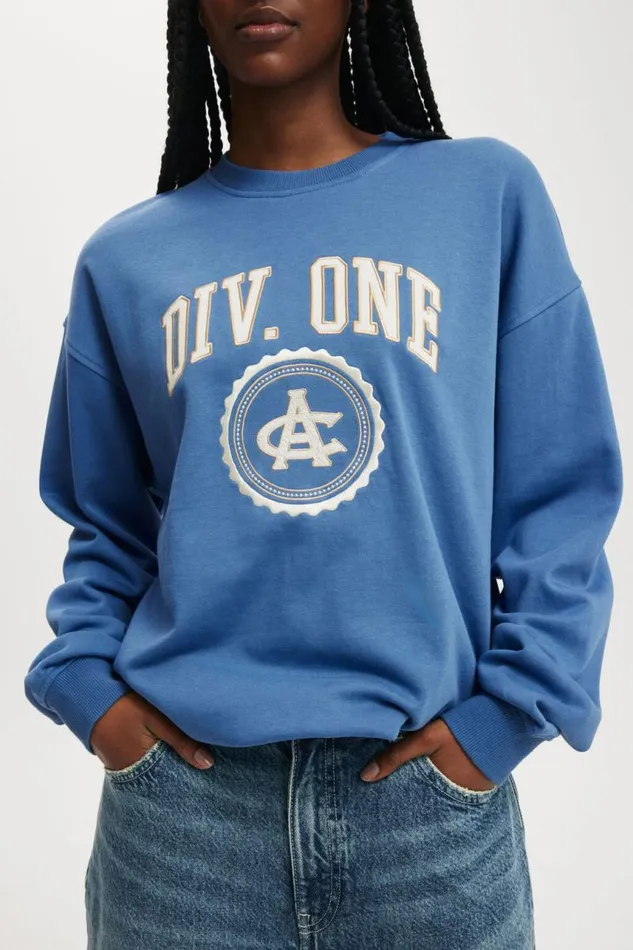 Cotton On SweatsandHoodies Classic Graphic Crew Sweatshirt Div Oneazure Blue 8211 Women Cotton On SweatsandHoodies Classic Graphic Crew Sweatshirt Div Oneazure Blue 8211 Women