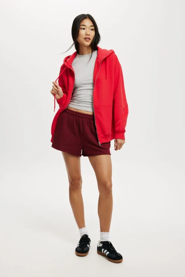 Cotton On SweatsandHoodies Classic ZipThrough Hoodie Scarlet Red 8211 Women Cotton On SweatsandHoodies Classic ZipThrough Hoodie Scarlet Red 8211 Women