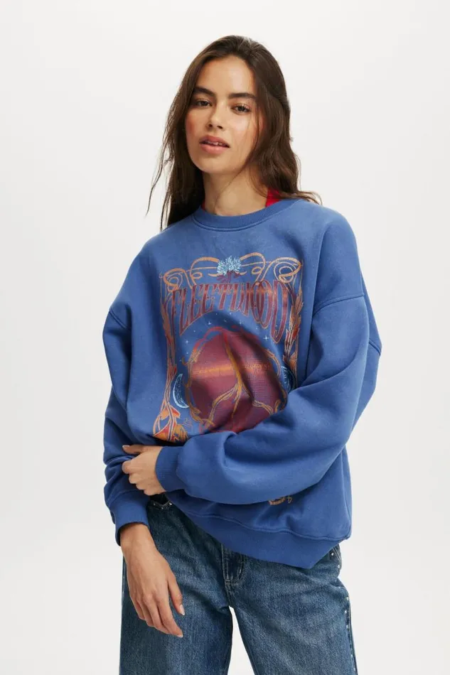 Cotton On SweatsandHoodies Licensed Graphic Crew Sweatshirt Lcn Mt Fleetwood Macazure Blue 8211 Women Cotton On SweatsandHoodies Licensed Graphic Crew Sweatshirt Lcn Mt Fleetwood Macazure Blue 8211 Women
