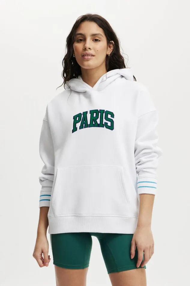 Cotton On SweatsandHoodies Plush Premium Graphic Hoodie Whiteparis 8211 Women