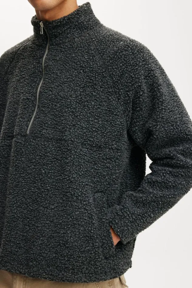 Cotton On Sweats and Hoodies Teddy 12 Zip Fleece Black 8211 Men Cotton On Sweats and Hoodies Teddy 12 Zip Fleece Black 8211 Men
