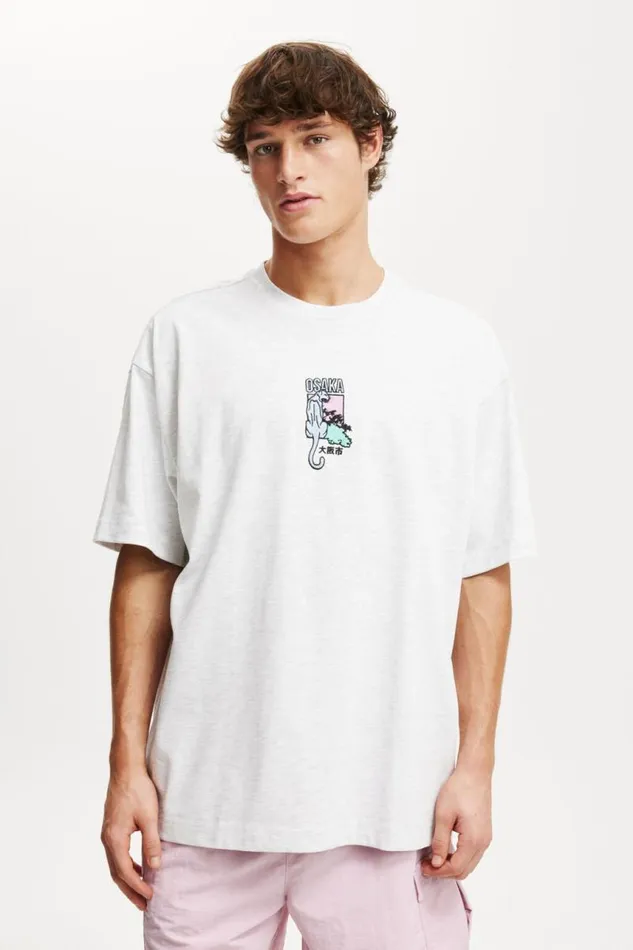Cotton On Tees and Tanks Box Fit Graphic TShirt White Marleosaka 8211 Men