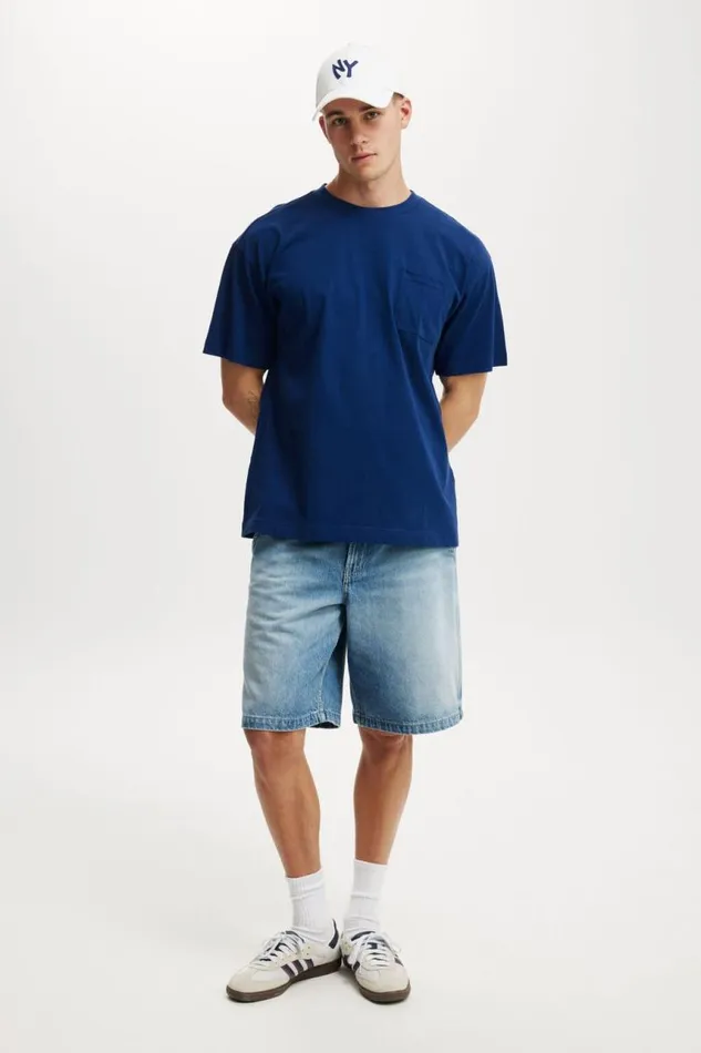 Cotton On Tees and Tanks Box Fit Pocket TShirt Limoges Blue 8211 Men Cotton On Tees and Tanks Box Fit Pocket TShirt Limoges Blue 8211 Men