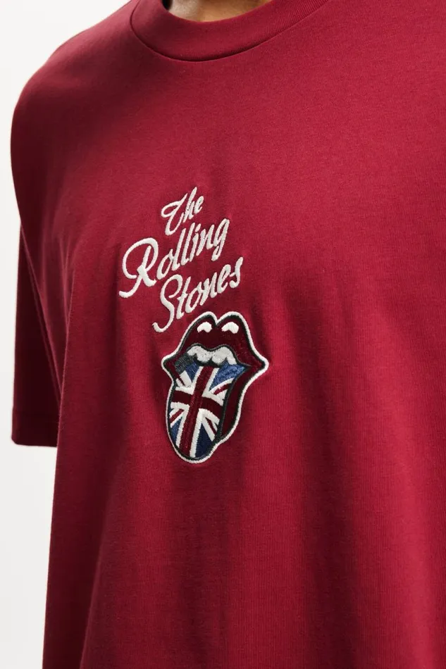 Cotton On Tees and Tanks Box Fit Premium Music TShirt Lcn Bra Crimsonrolling Stones 8211 Britt Tongue 8211 Men Cotton On Tees and Tanks Box Fit Premium Music TShirt Lcn Bra Crimsonrolling Stones 8211 Britt Tongue 8211 Men