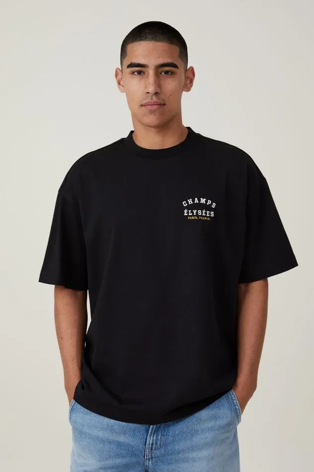 Cotton On Tees and Tanks Box Fit Text TShirt Black Fleur De Paris 8211 Men