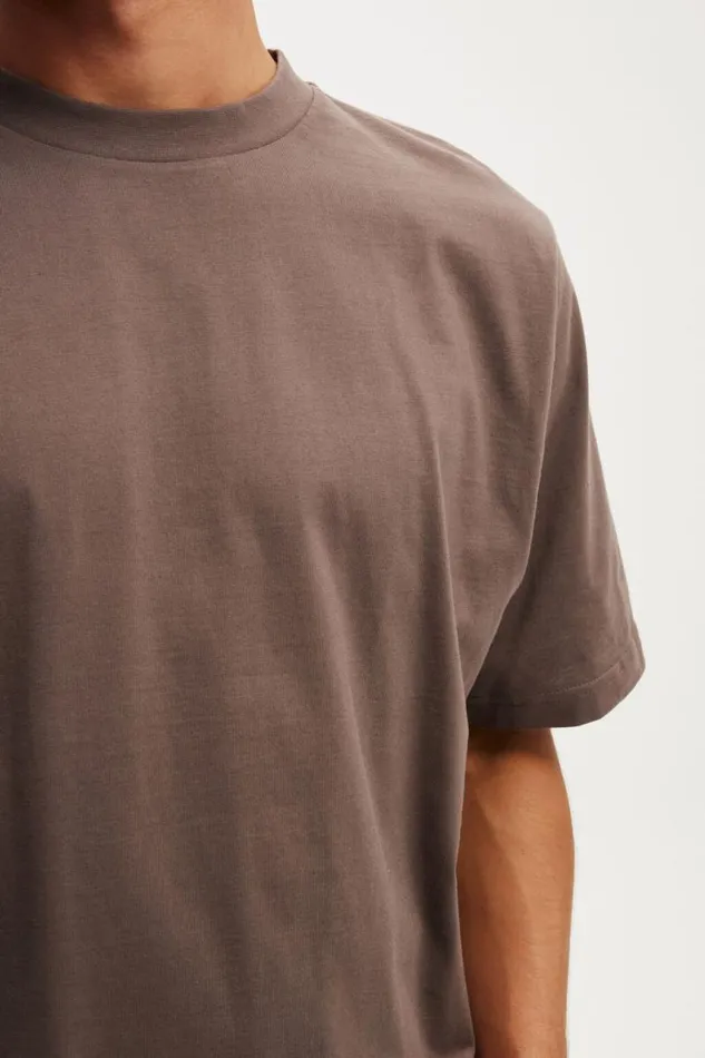 Cotton On Tees and Tanks Cropped Fit TShirt Washed Chocolate 8211 Men Cotton On Tees and Tanks Cropped Fit TShirt Washed Chocolate 8211 Men