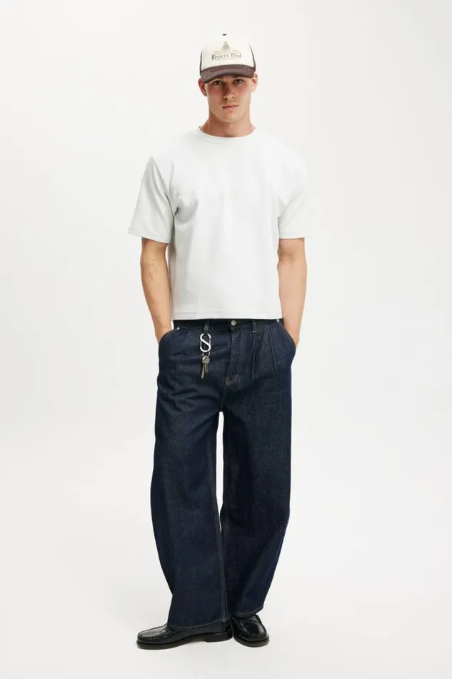 Cotton On Tees and Tanks Cropped Fit Textured TShirt Baby Blue Texture 8211 Men Cotton On Tees and Tanks Cropped Fit Textured TShirt Baby Blue Texture 8211 Men
