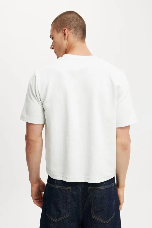 Cotton On Tees and Tanks Cropped Fit Textured TShirt Baby Blue Texture 8211 Men Cotton On Tees and Tanks Cropped Fit Textured TShirt Baby Blue Texture 8211 Men