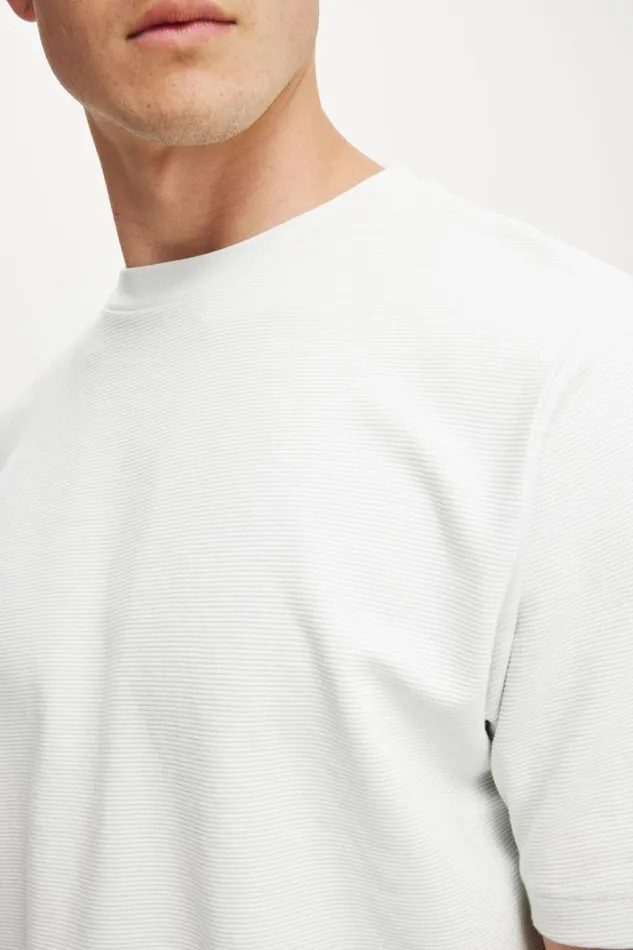 Cotton On Tees and Tanks Cropped Fit Textured TShirt Baby Blue Texture 8211 Men Cotton On Tees and Tanks Cropped Fit Textured TShirt Baby Blue Texture 8211 Men