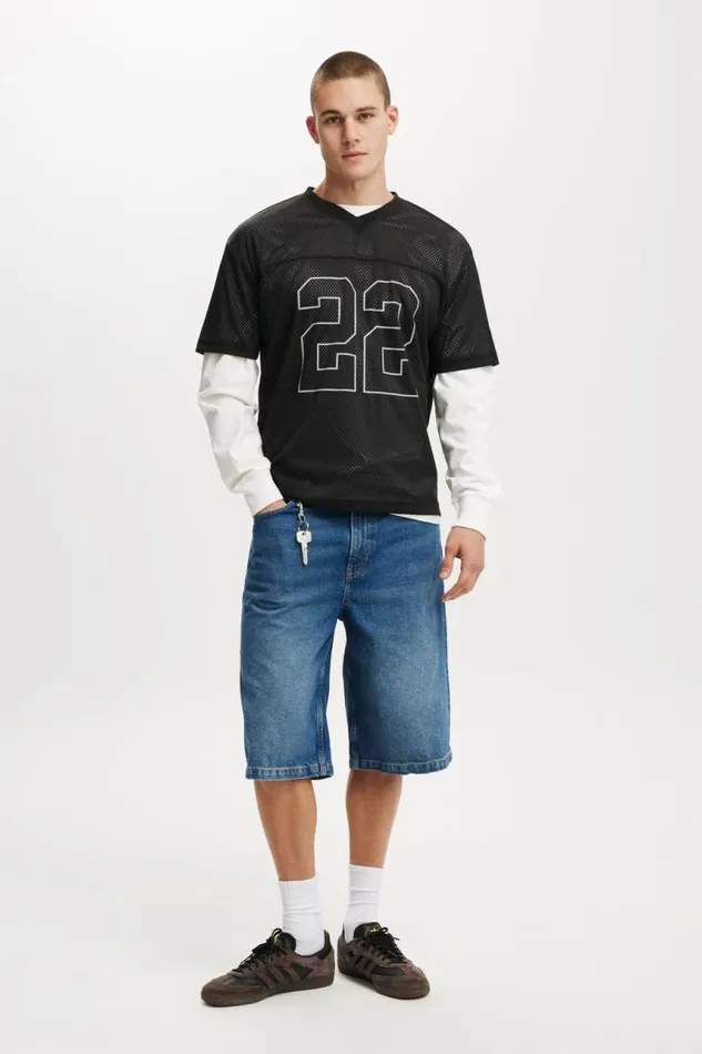 Cotton On Tees and Tanks Football Jersey Blacktonal 22 8211 Men Cotton On Tees and Tanks Football Jersey Blacktonal 22 8211 Men