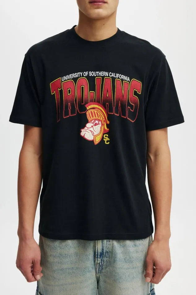 Cotton On Tees and Tanks License Loose Fit College TShirt Lcn Usc Blacktrojans 8211 Fade 8211 Men Cotton On Tees and Tanks License Loose Fit College TShirt Lcn Usc Blacktrojans 8211 Fade 8211 Men