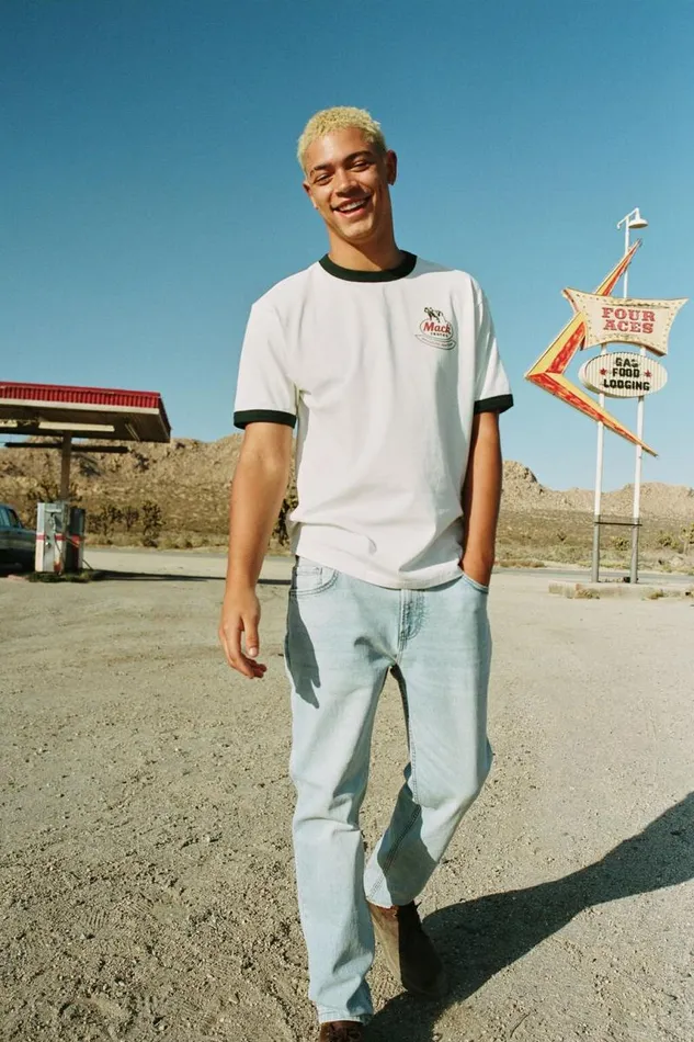 Cotton On Tees and Tanks Mack Trucks Loose Fit TShirt Lcn Mac Vintage White Built Like A Mack 8211 Men