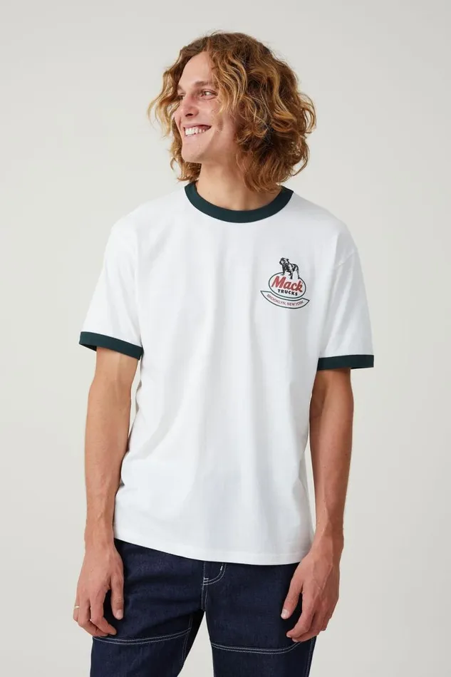 Cotton On Tees and Tanks Mack Trucks Loose Fit TShirt Lcn Mac Vintage White Built Like A Mack 8211 Men Cotton On Tees and Tanks Mack Trucks Loose Fit TShirt Lcn Mac Vintage White Built Like A Mack 8211 Men