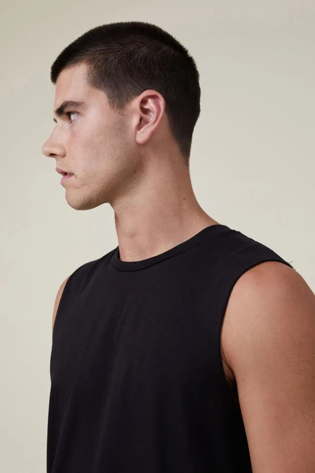 Cotton On Tees and Tanks Organic Muscle Black 8211 Men Cotton On Tees and Tanks Organic Muscle Black 8211 Men