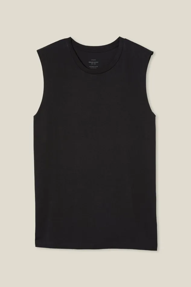 Cotton On Tees and Tanks Organic Muscle Black 8211 Men Cotton On Tees and Tanks Organic Muscle Black 8211 Men
