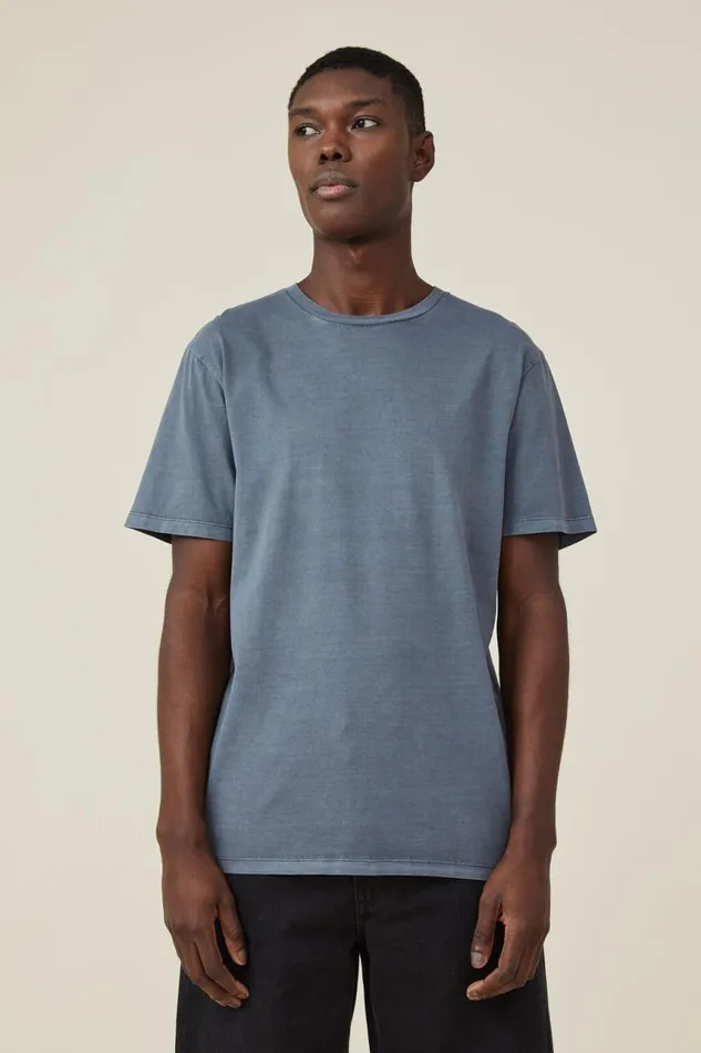 Cotton On Tees and Tanks Organic Regular Fit Crew TShirt Dusty Denim 8211 Men