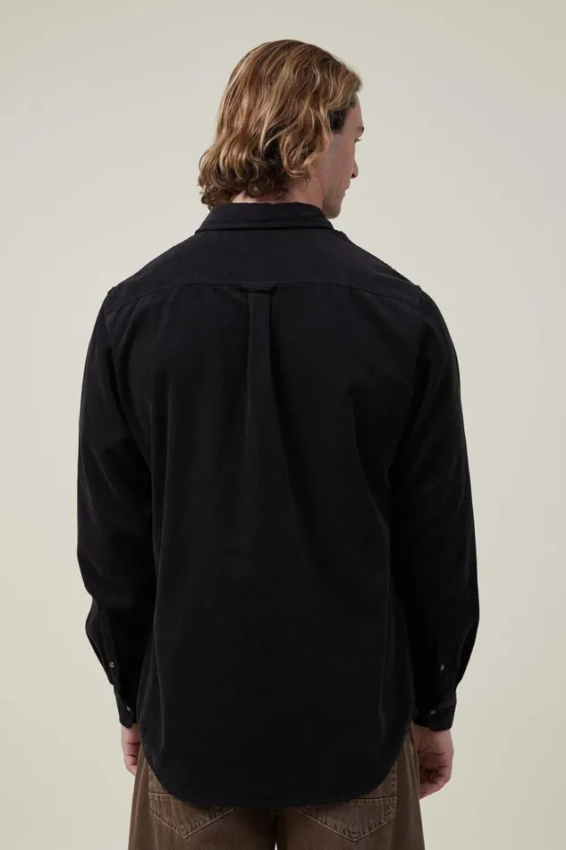 Cotton On Tees and Tanks Portland Long Sleeve Shirt Washed Black Cord 8211 Men Cotton On Tees and Tanks Portland Long Sleeve Shirt Washed Black Cord 8211 Men